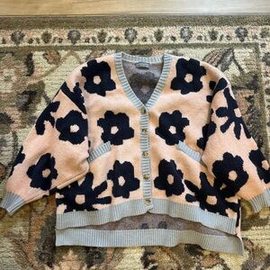 Floral Cardigan Sweater